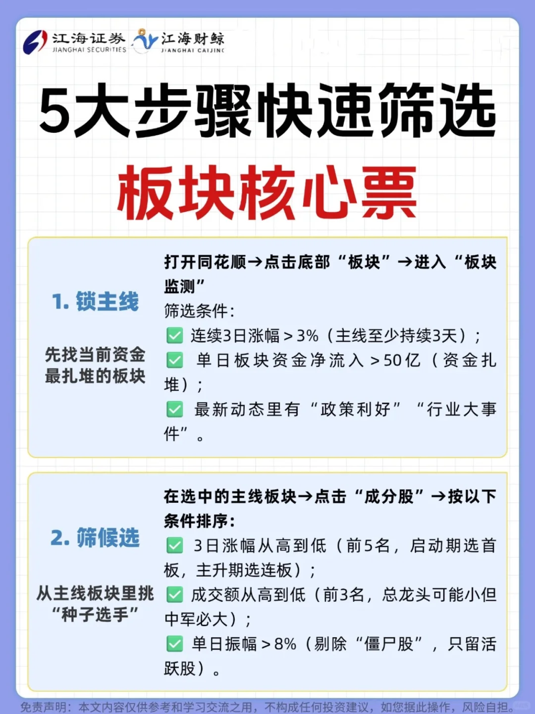 ?5️⃣大步骤快速筛选板块核心票（机构票）