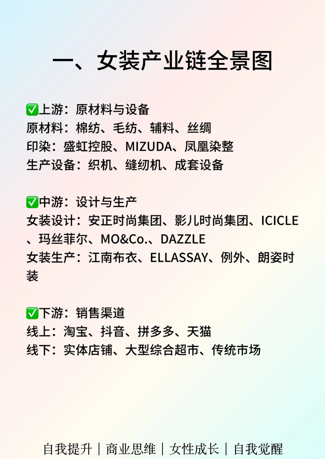 一天吃透一个行业：女装