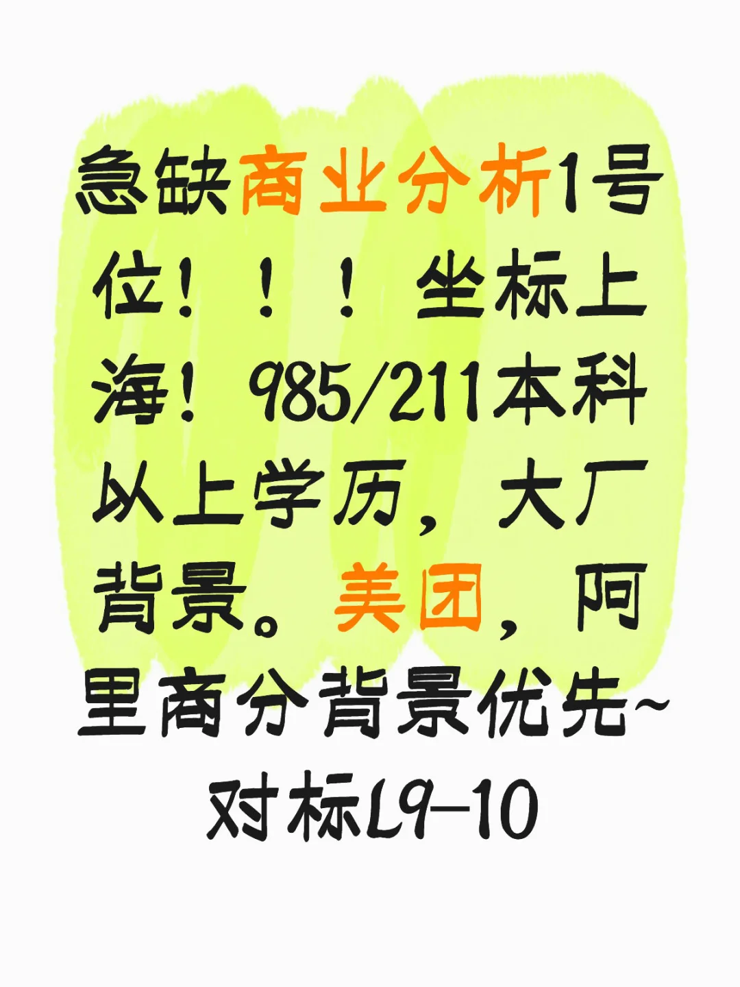 商业分析负责人急招~