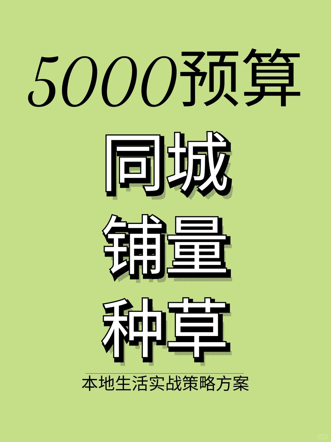 本地生活，5000预算同城铺量种草玩法！