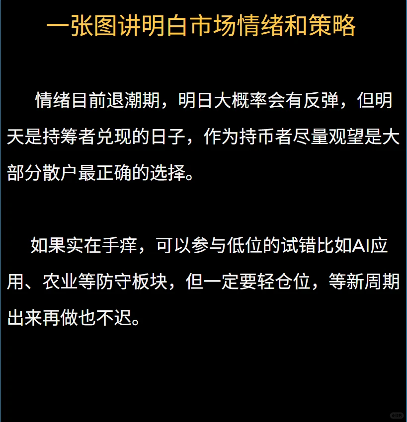 一张图讲明白市场情绪和策略