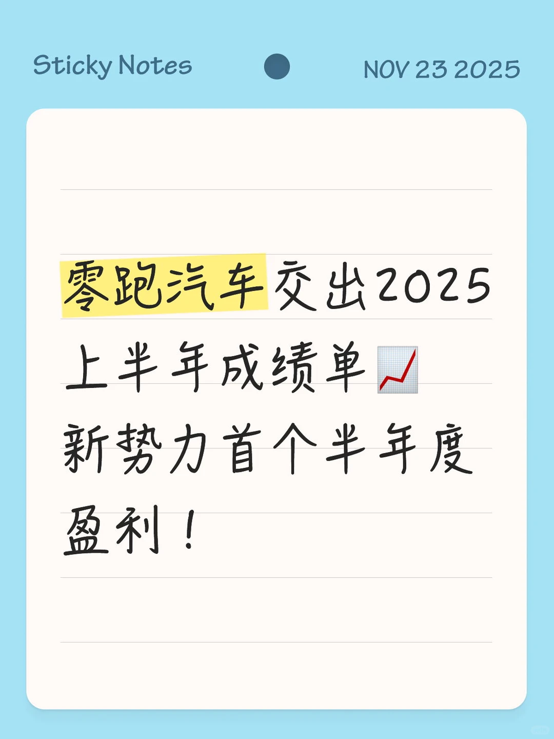 零跑汽车 | 新势力首个半年度盈利！?