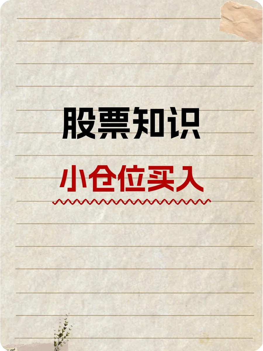 股票知识，小仓位买入：什么是小仓位买入？