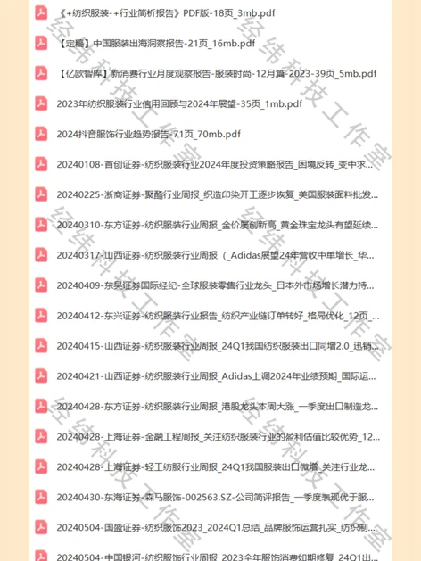 2024中国纺织服装服饰行业市场研究报告