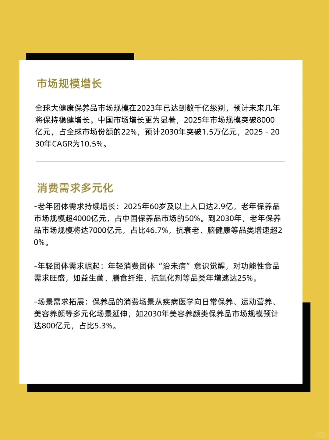 接下来营养保养保健品市场发展趋势