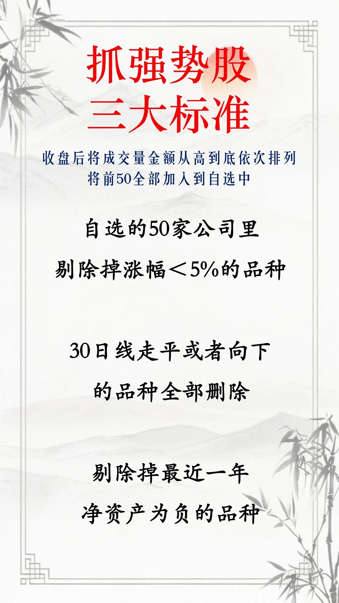 抓强势股的三大标准