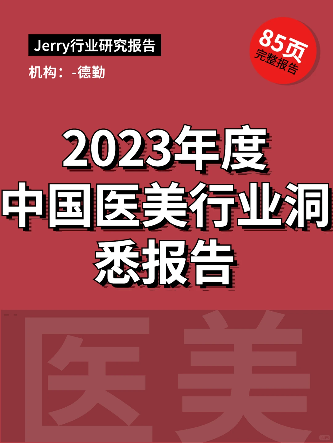 中国医美行业2023年度洞悉报告 行业报告