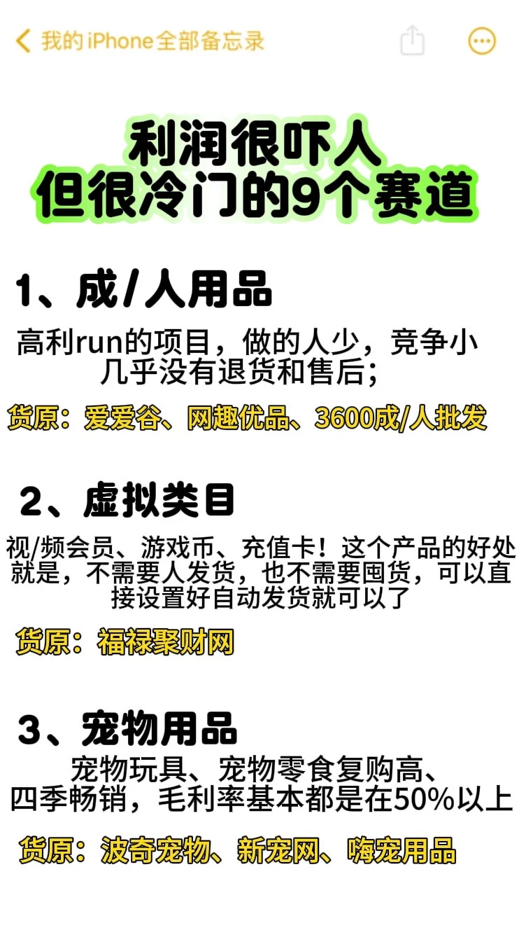 很冷门但是有利r的类目