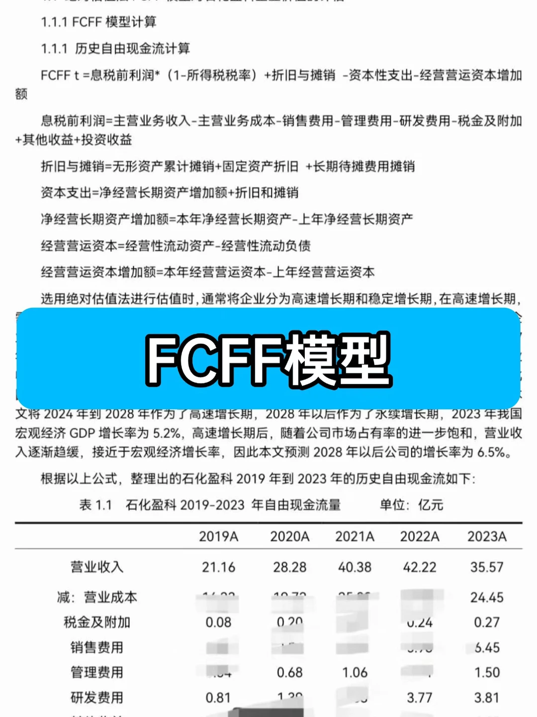 ?FCFF 模型，fcff模型估值