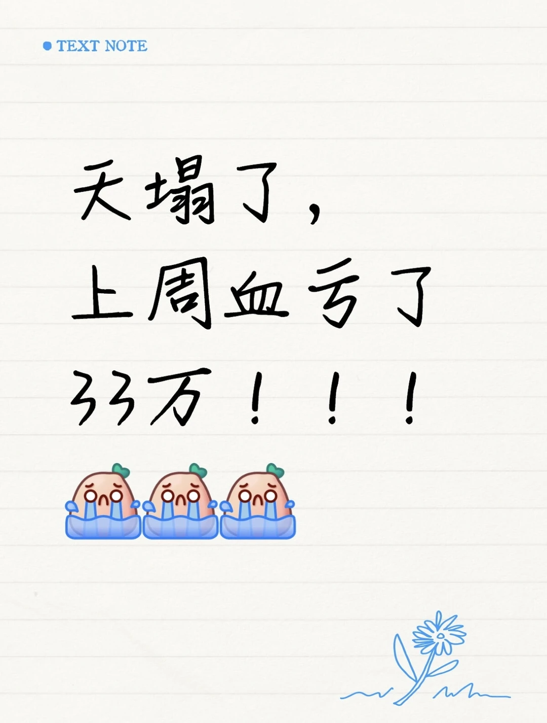 天塌了，上周血亏了33万！！！