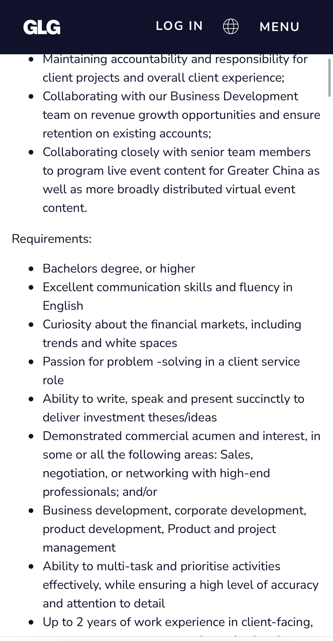 两年内工作经验?投的外企