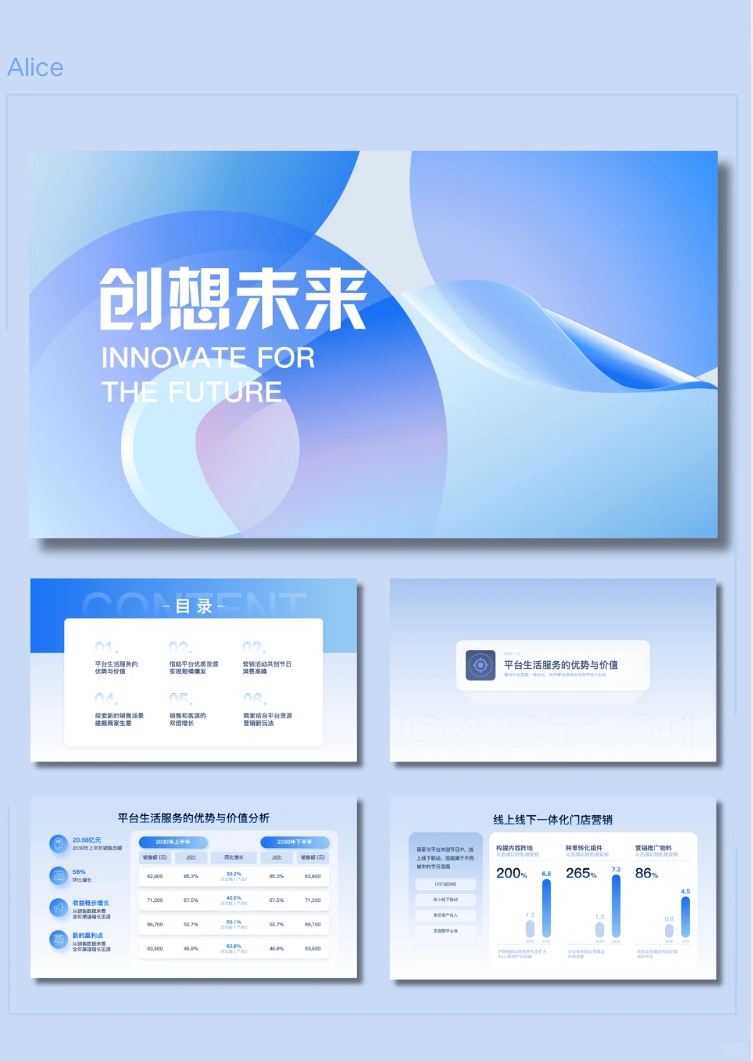 蓝色科技风逻辑数据图行业分析年终总结PTT