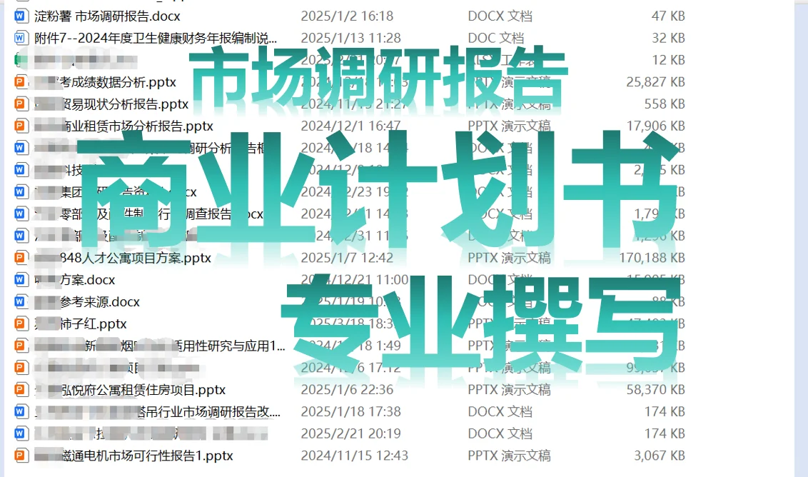 市场调研分析报告，商业计划书