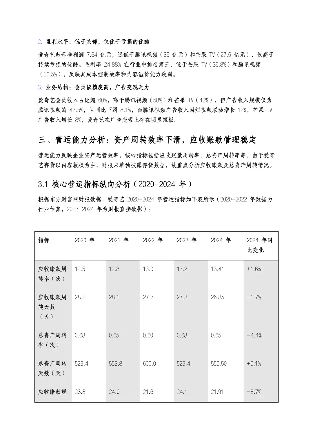 财务分析报告——以爱奇艺为例