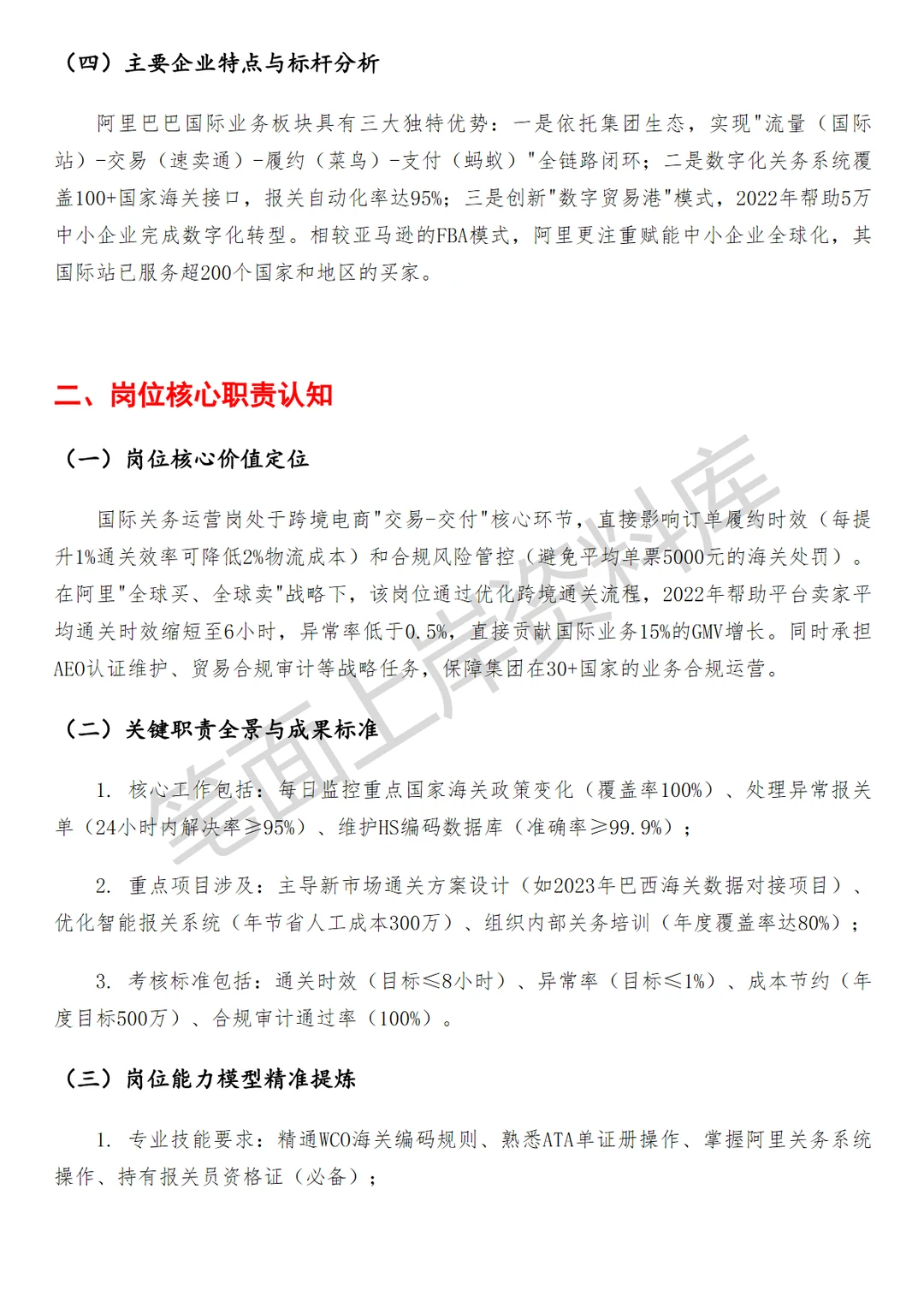 阿里巴巴国际关务运营