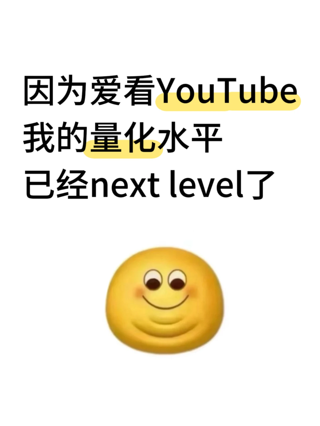 因为爱看YouTube 量化水平已经next level了
