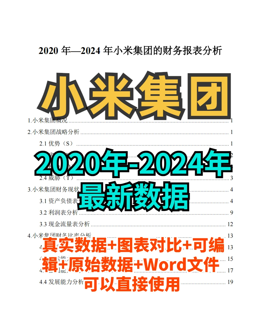 小米集团财务分析报告
