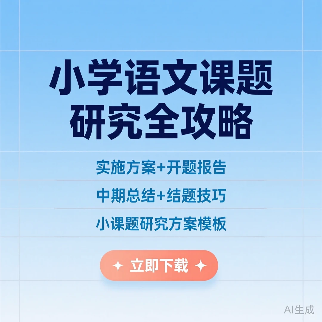 小学语文课题研究｜开题结题报告攻略
