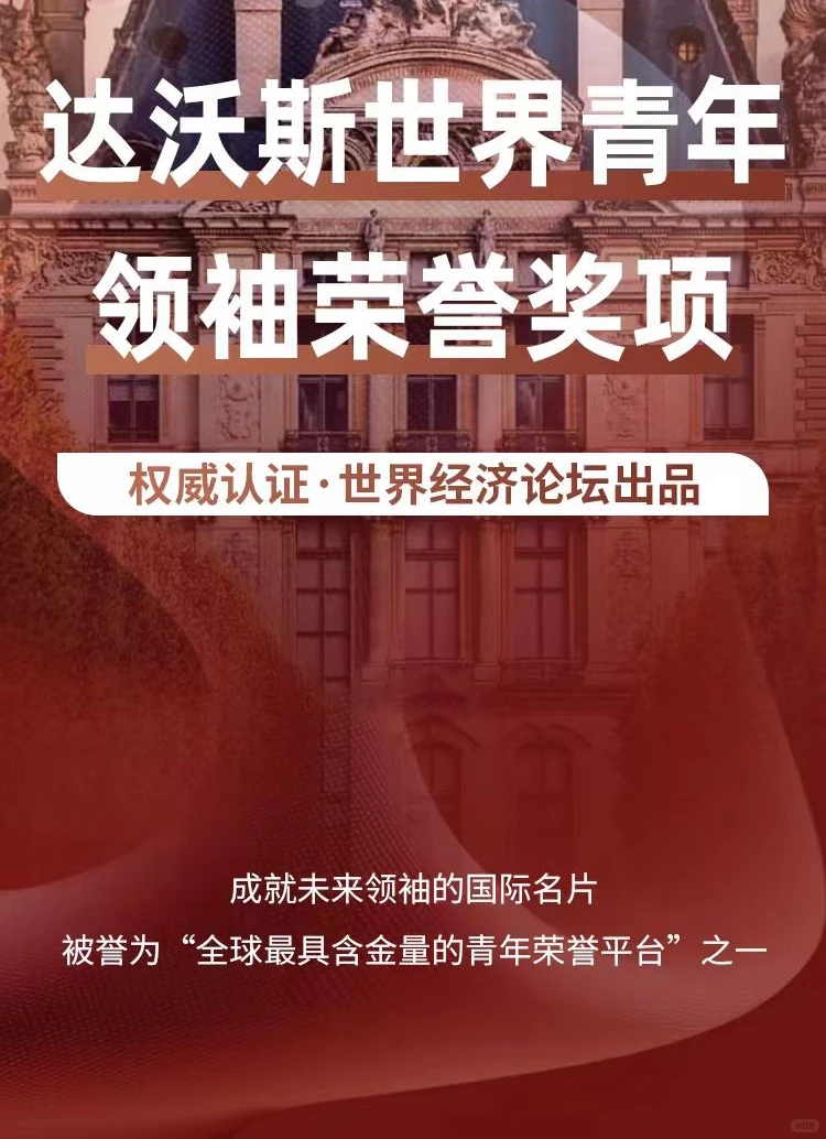 达沃斯世界青年领袖荣誉奖项申报