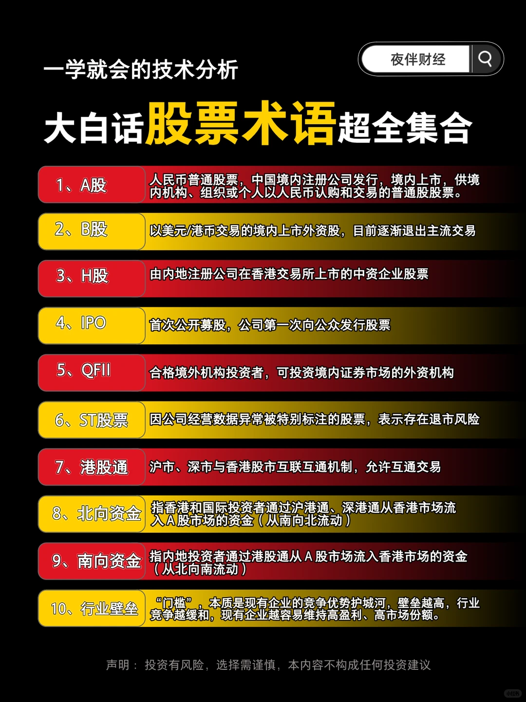 大白话股票术语超全集合