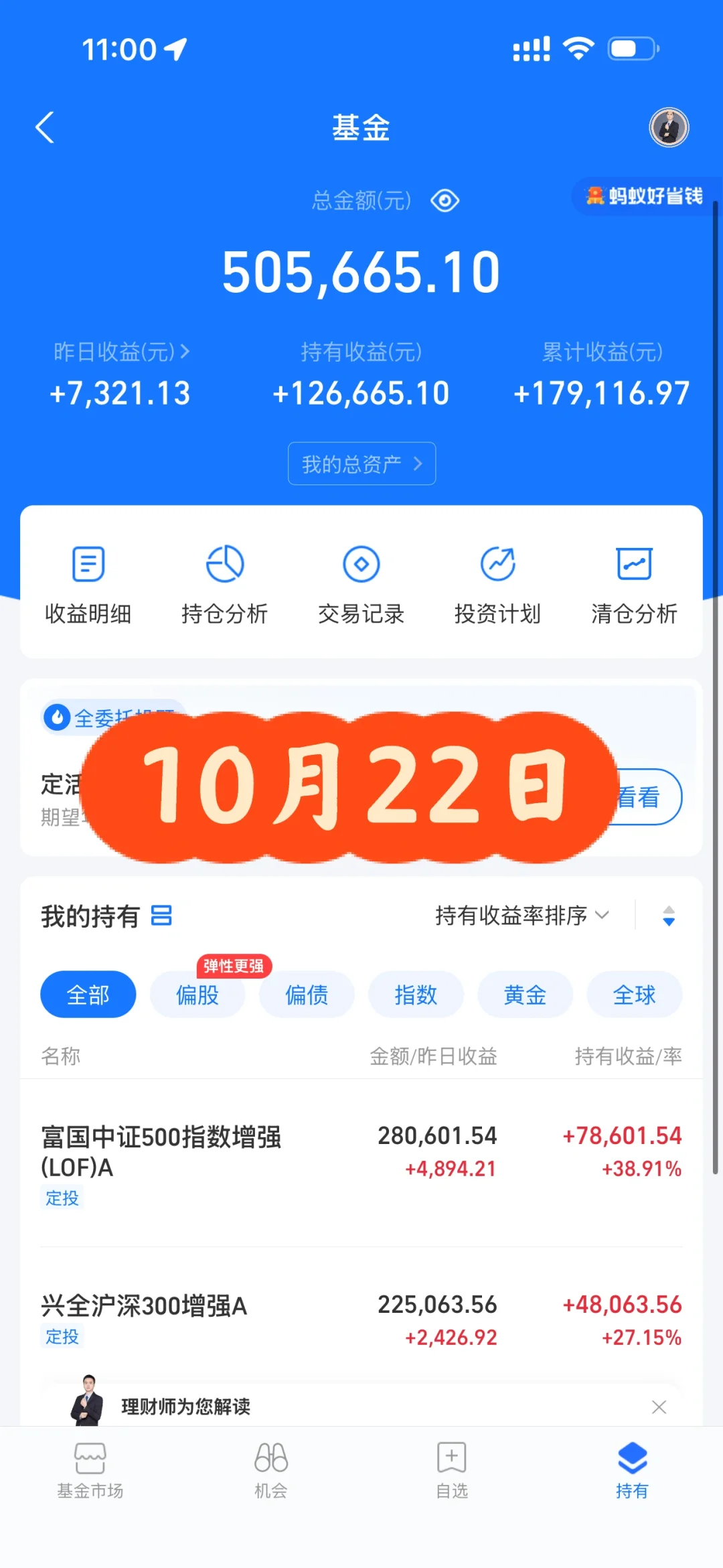 2025.10.22日指数基金实盘