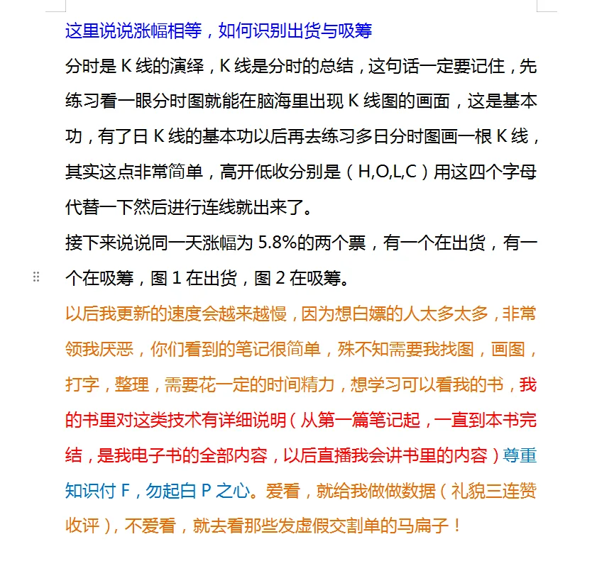 分时看主力吸筹与出货