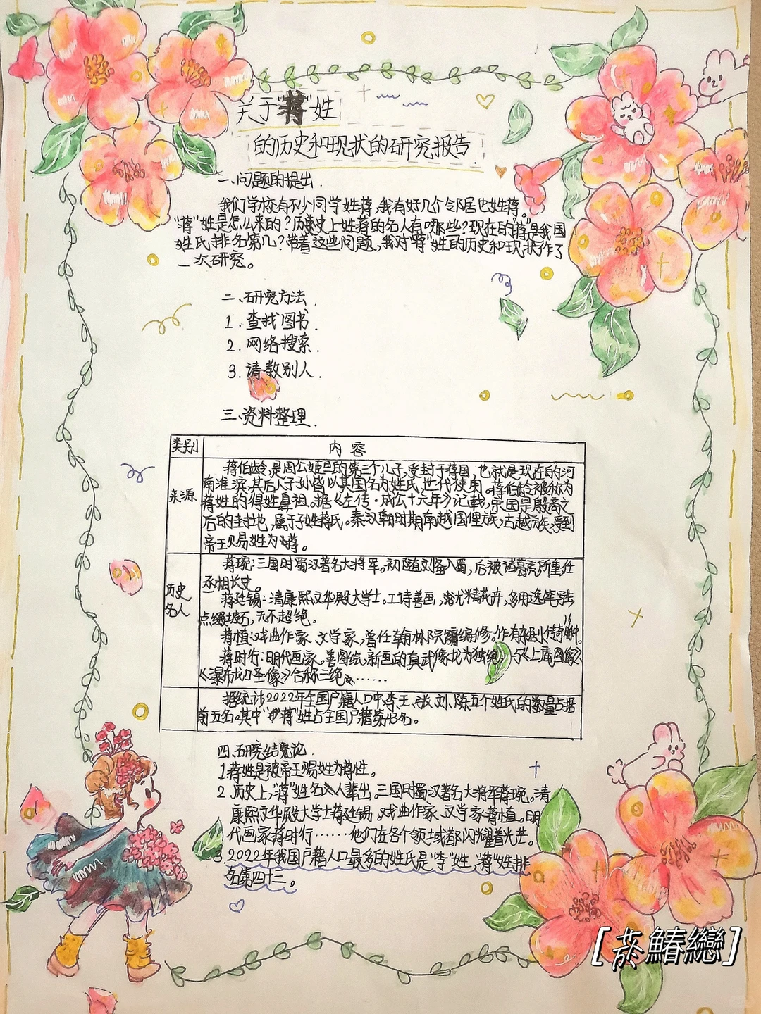 关于蒋姓的历史和现状的研究报告?