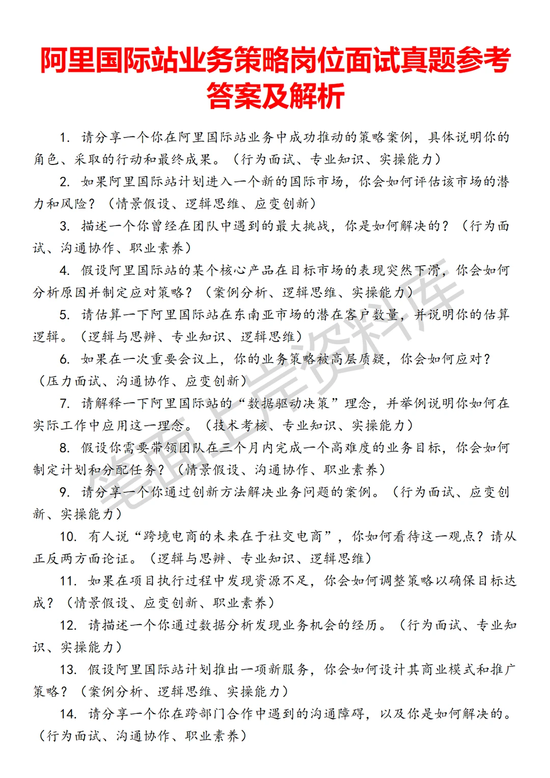 阿里国际站业务策略