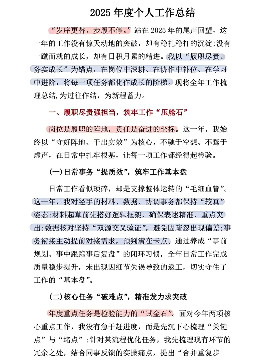 让领导尖叫的2025年度工作总结