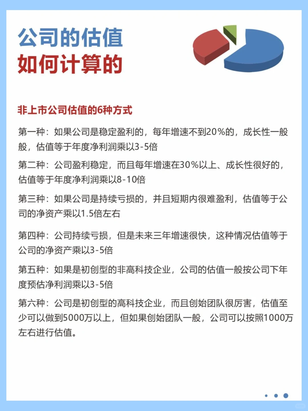 公司估值常用的六种方法