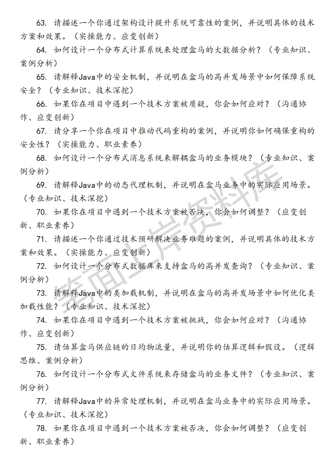 盒马JAVA开发工程师