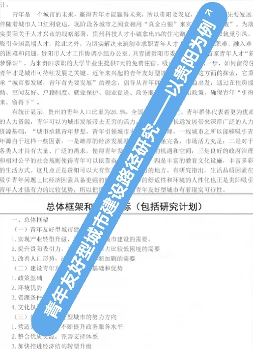 青年友好型城市建设路径研究——以贵阳为例