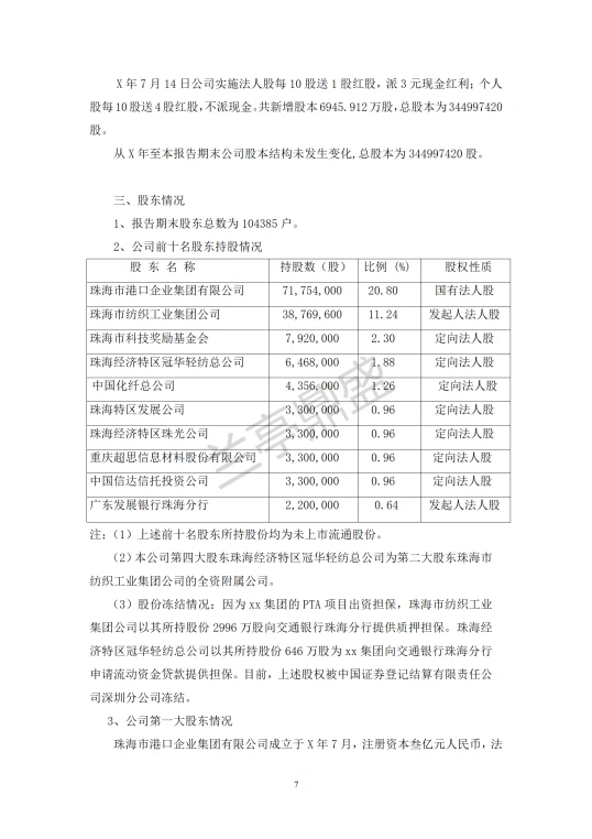 X集团股份有限公司年度报告
