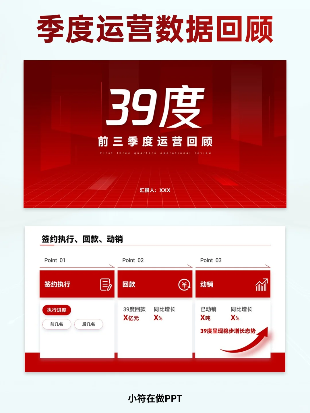 季度运营数据回顾PPT，高级感拿捏了！