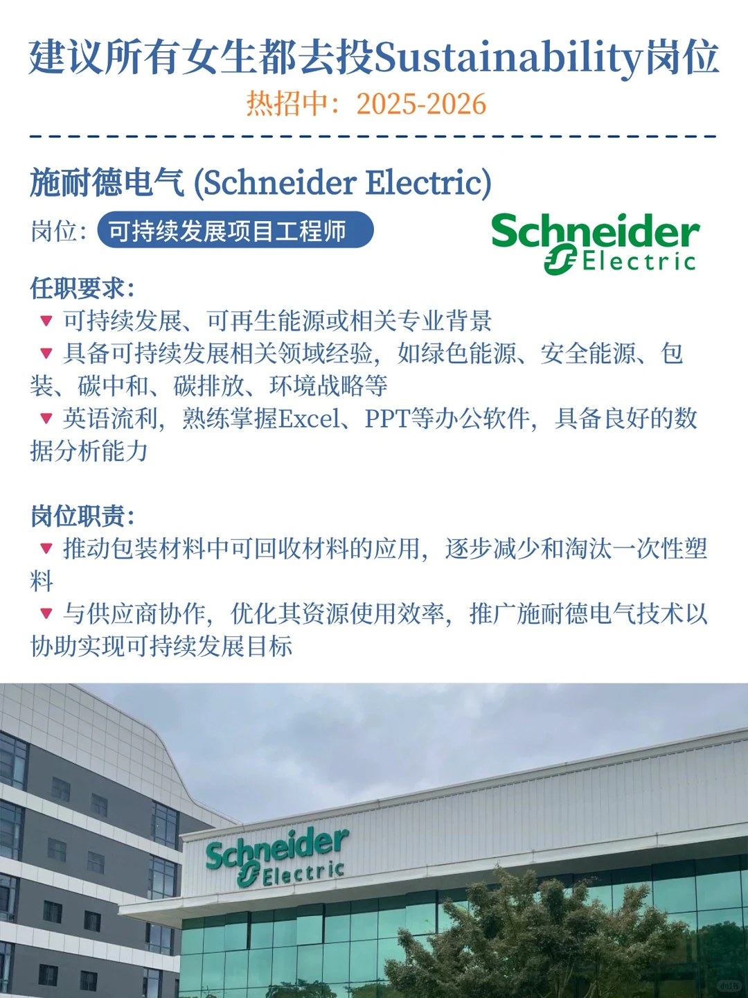 建议所有女生都去投Sustainability岗位