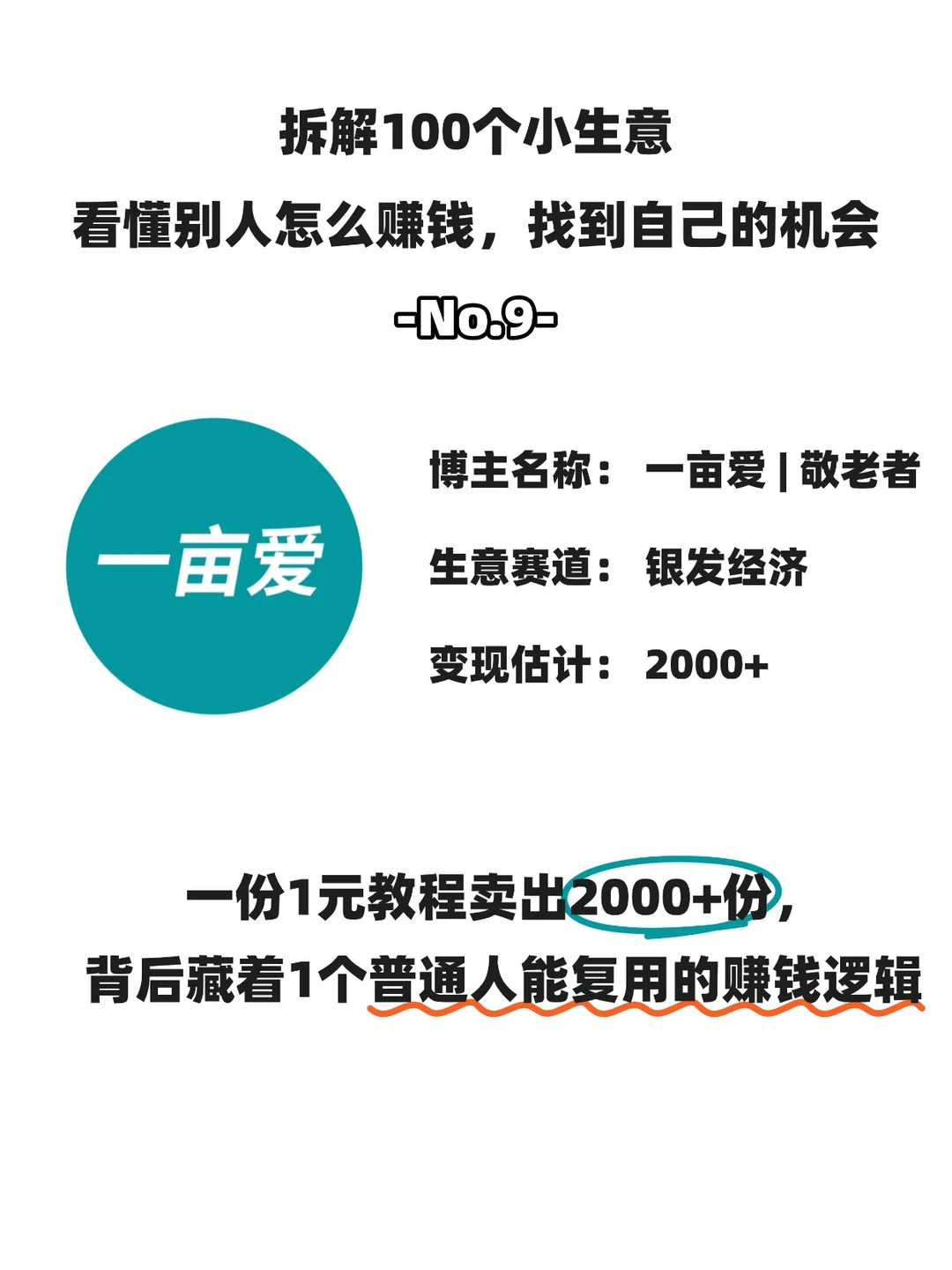 1元教程凭什么卖2000份？藏着1个赚钱逻辑