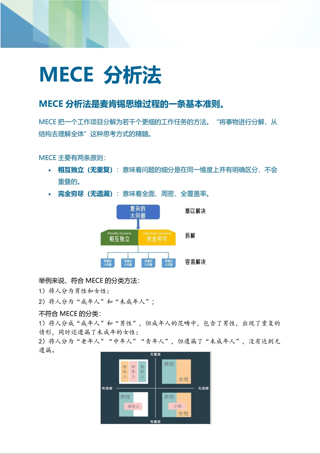 顶级咨询公司都在用的MECE分析法