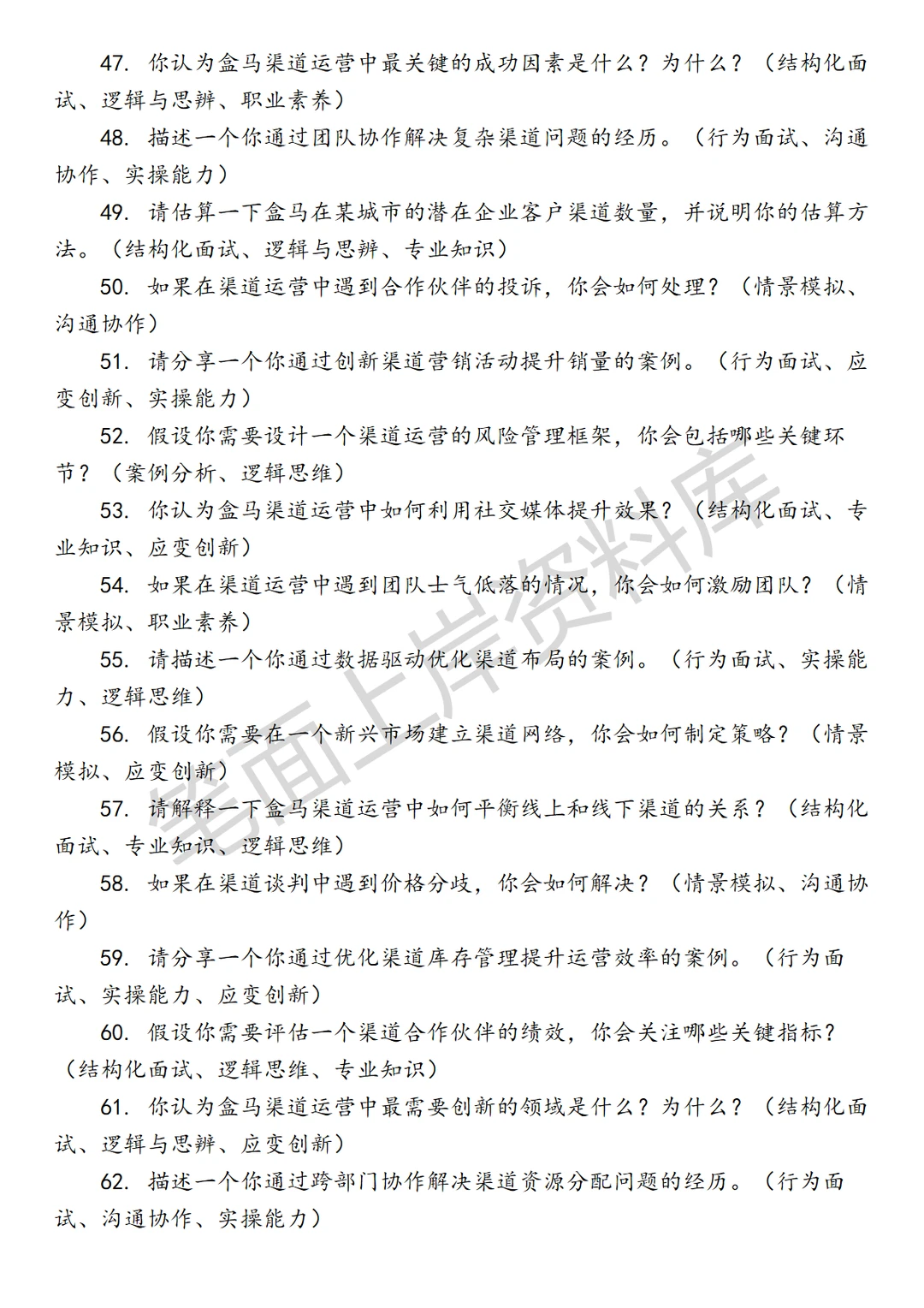 盒马渠道运营