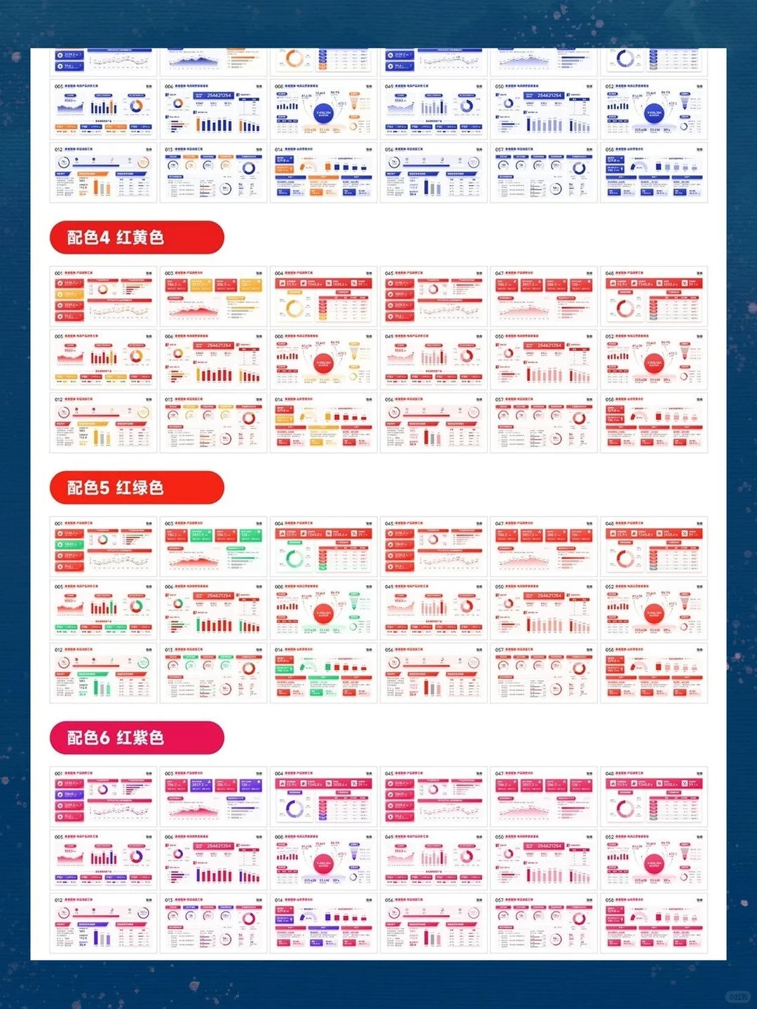 销售电商数据图表PPT模板季度汇报总结