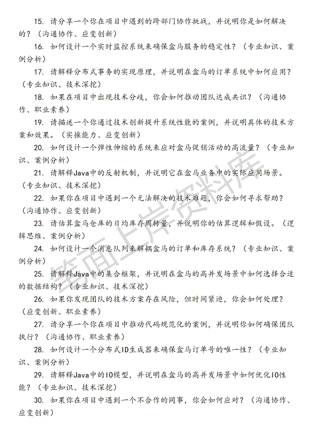 盒马JAVA开发工程师
