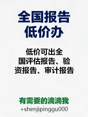 低价可出全国评估报告、验资报告、审计报告