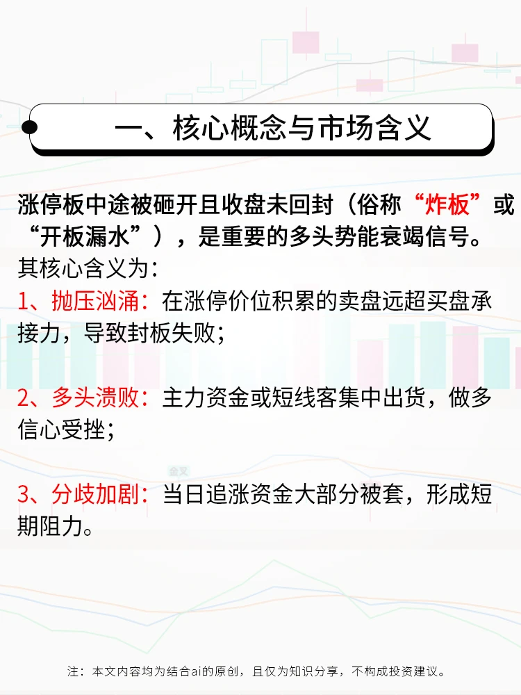 涨停途中开板，俗称