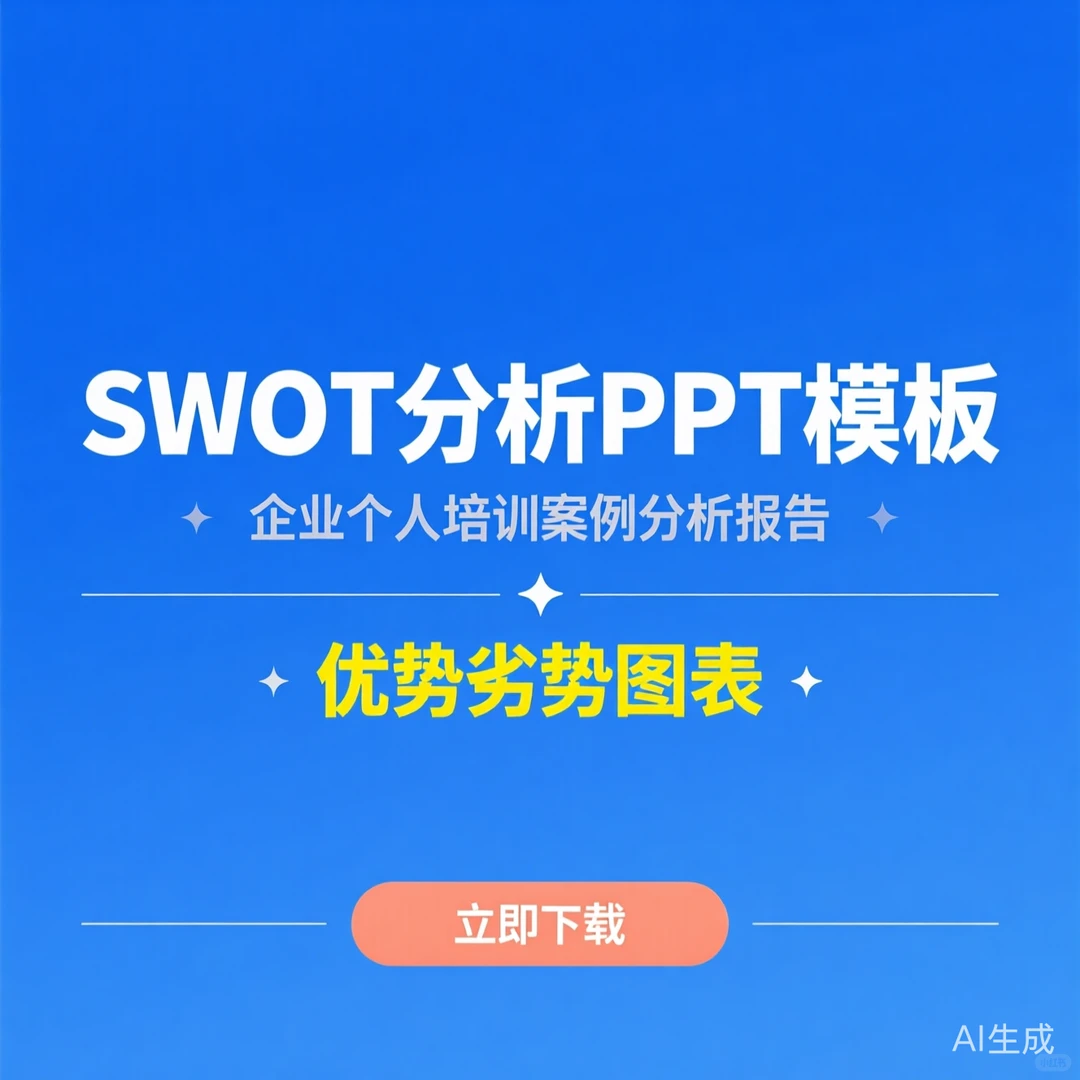 SWOT分析PPT模板｜企业培训案例报告