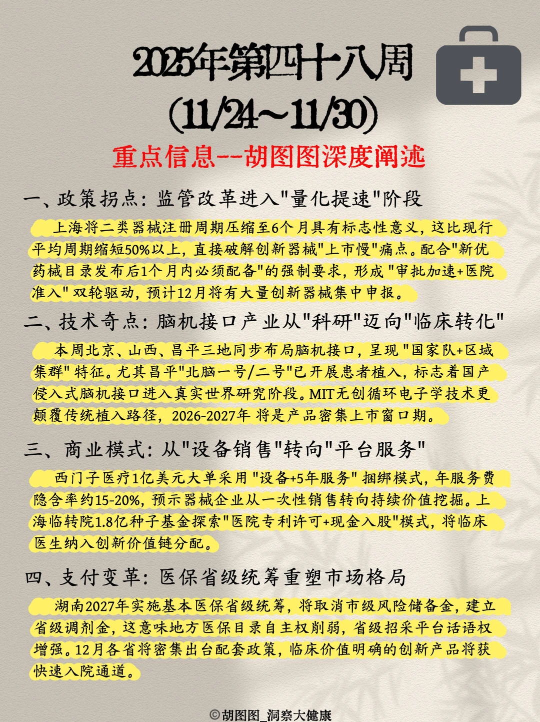 医药行业每周热点?：2025 Week48