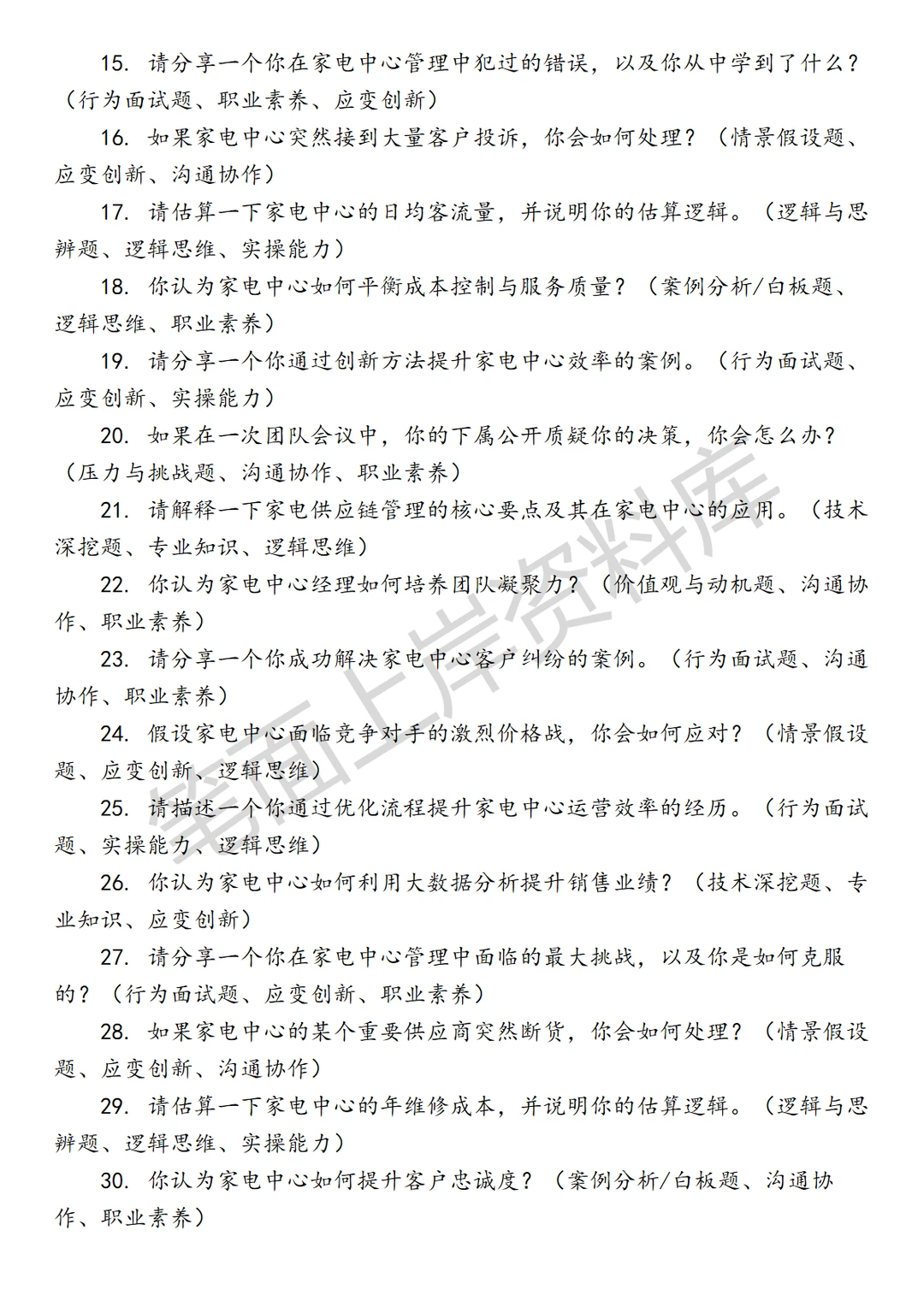 家电菜鸟家电中心经理