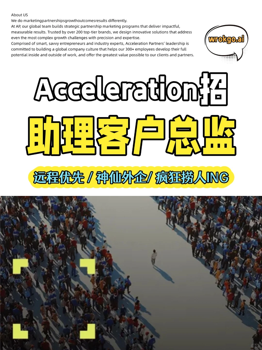 远程办公+神仙外企 ! 招助理客户总监