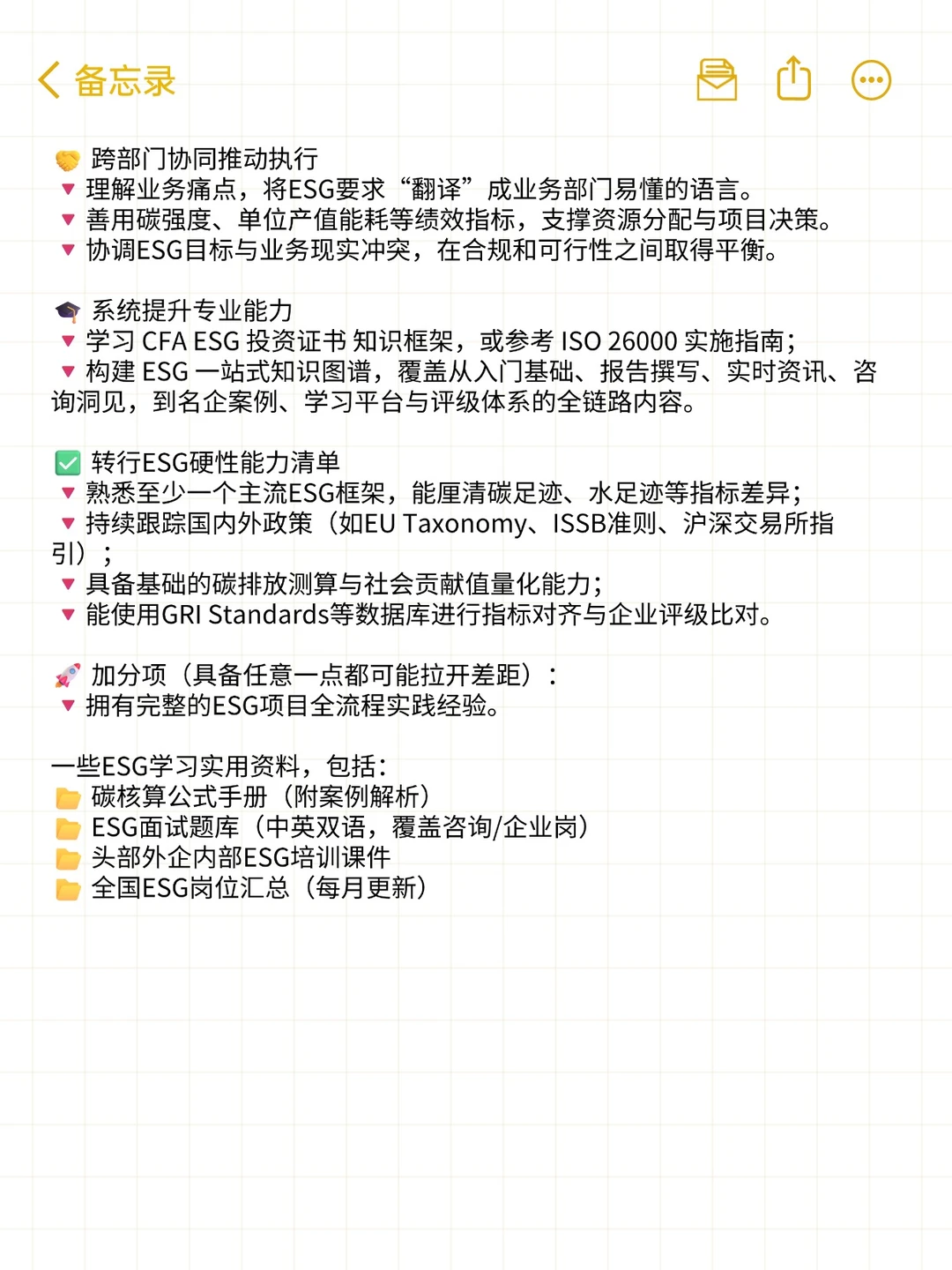 给大家普及一下ESG岗需要达到的强度