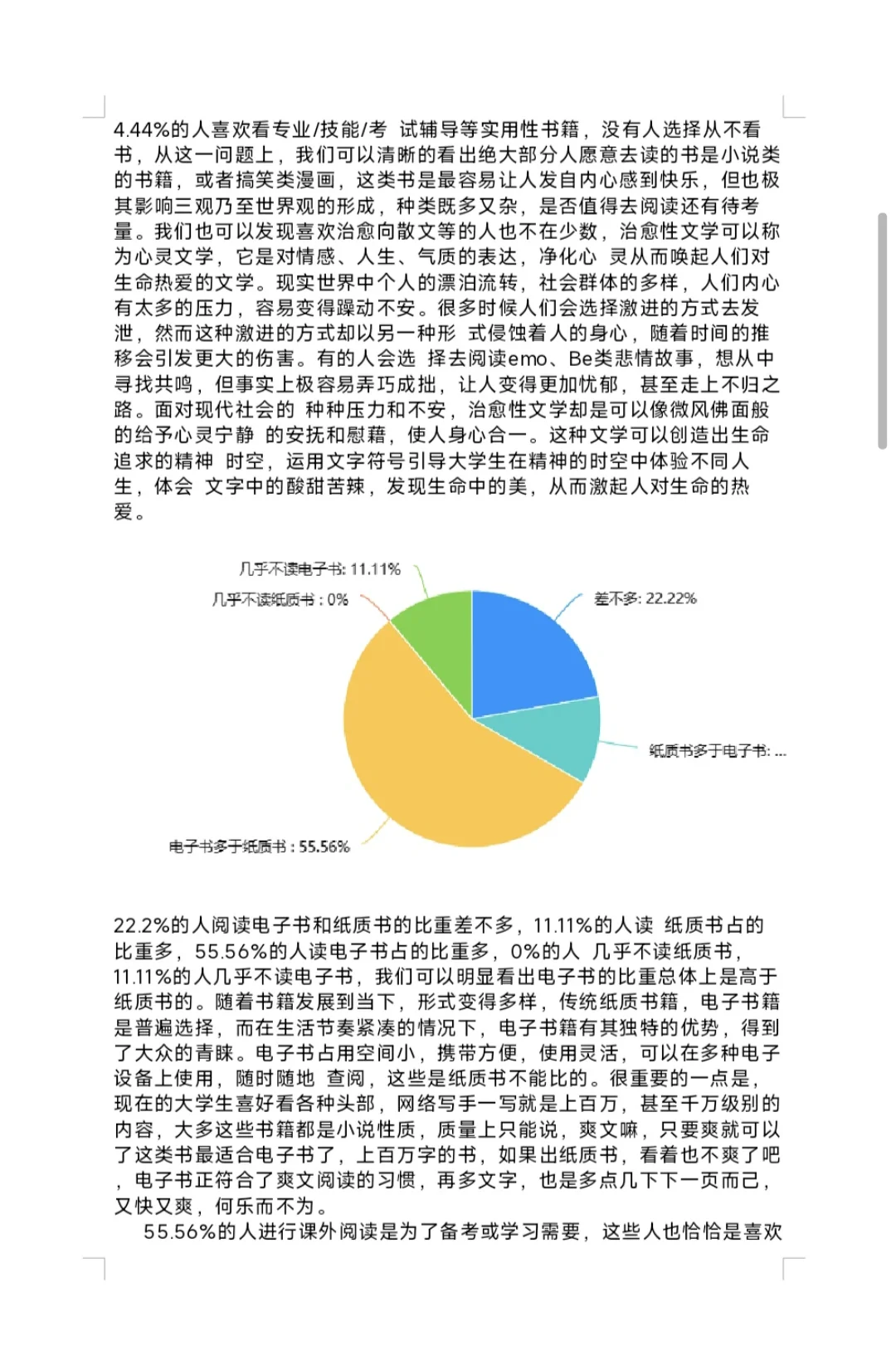 大学生读书情况的调查报告