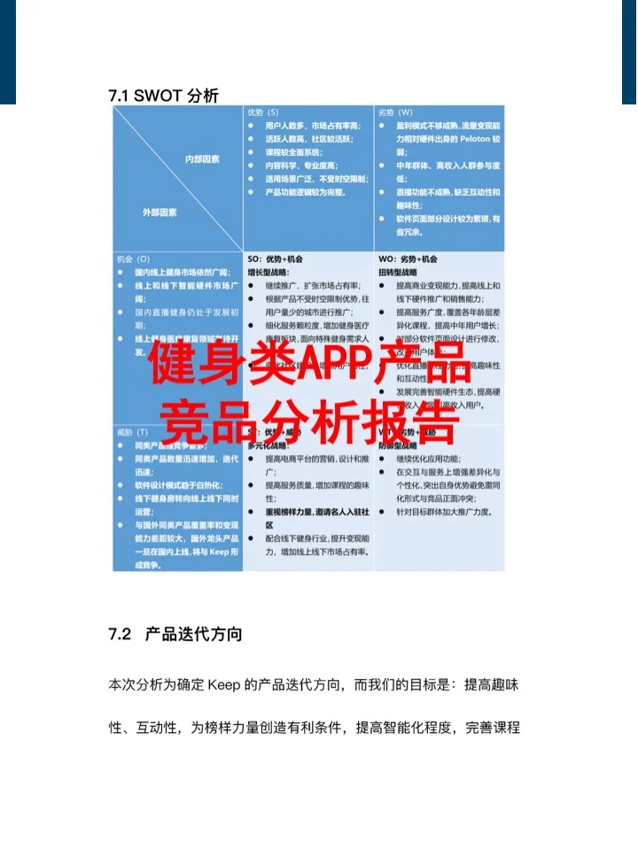 健身类APP产品竞品分析报告