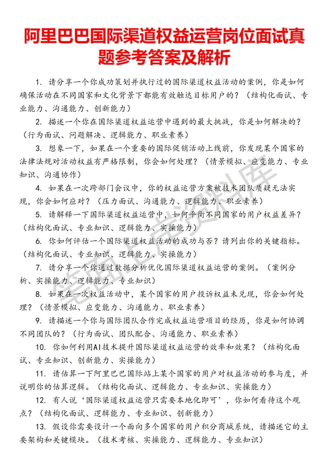 阿里巴巴国际渠道权益运营
